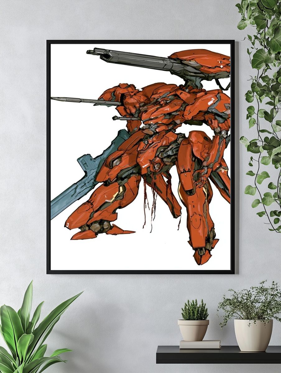 Mecha Warrior Digital Art Print. — room view 4