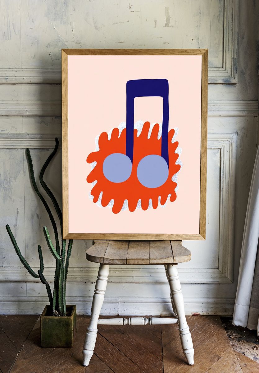 Abstract Music Note Poster. room preview
