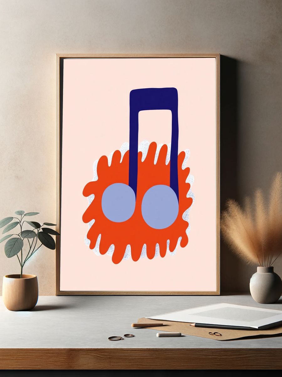 Abstract Music Note Poster. — room view 2