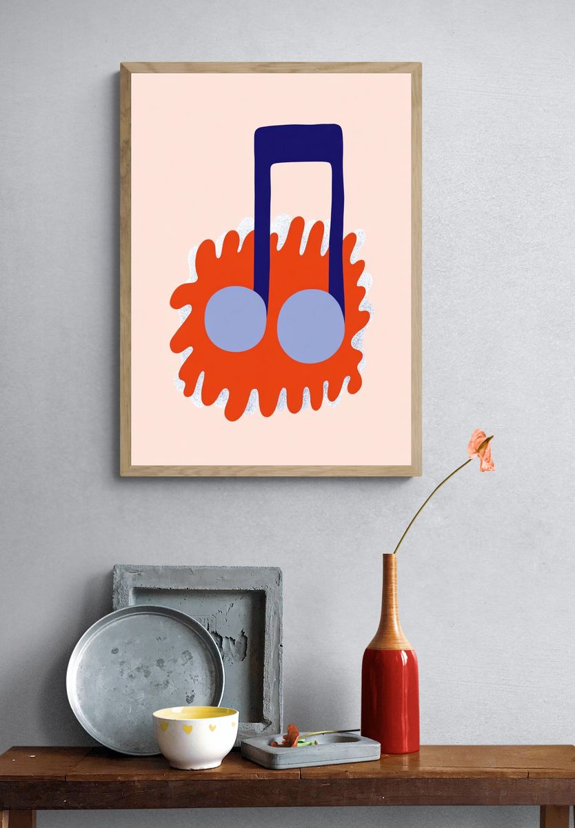 Abstract Music Note Poster. — room view 3