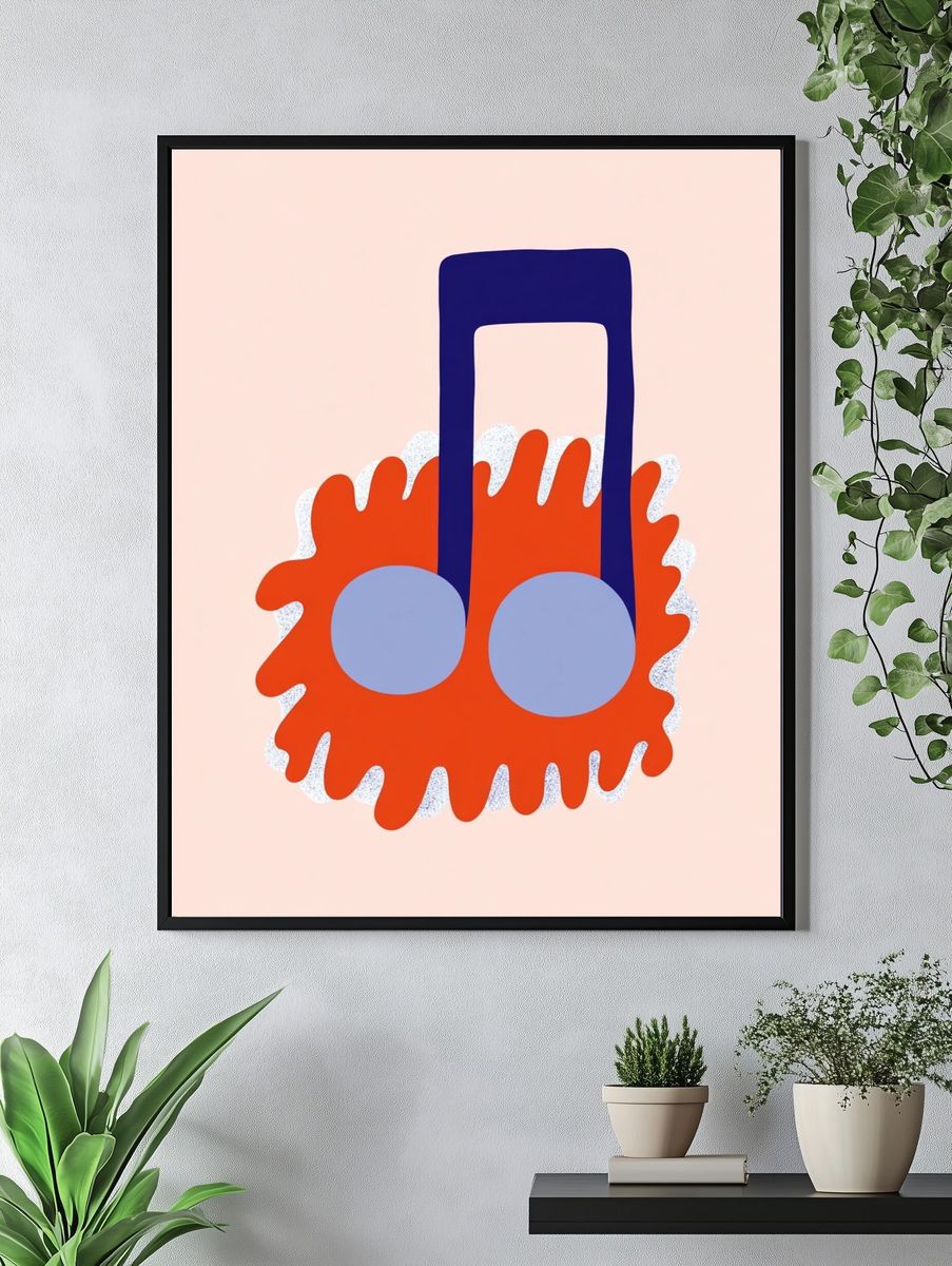 Abstract Music Note Poster. — room view 4