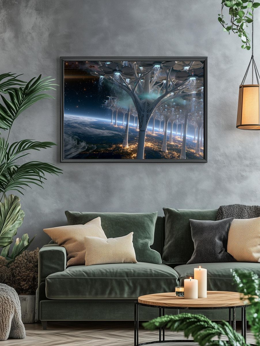 Alien Forest Orbit Sci-Fi Poster. — room view 4