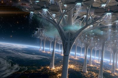 Alien Forest Orbit Sci-Fi Poster.