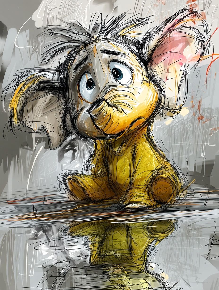 Sad Mouse Illustration Poster. poster detail