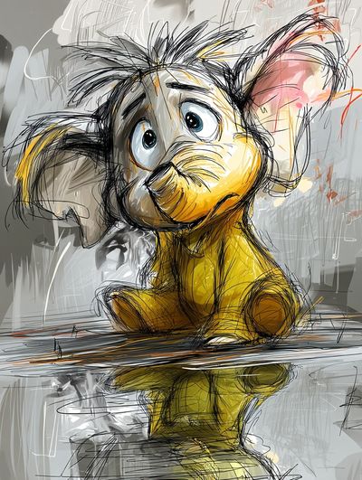 Sad Mouse Illustration Poster.