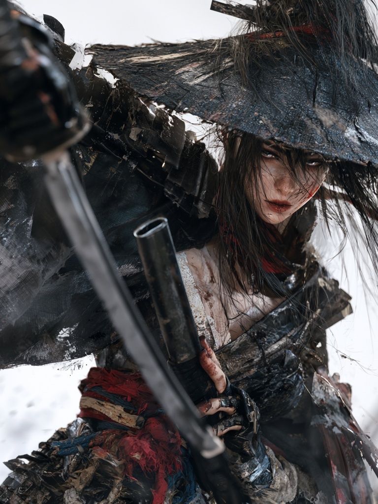 Samurai Warrior Digital Art Poster. poster detail