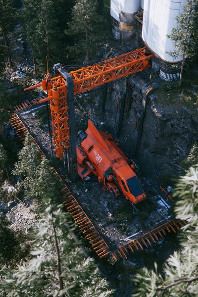 Industrial Excavator Forest Poster. poster