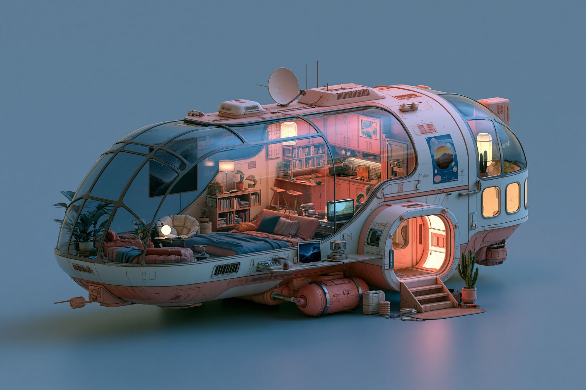 Futuristic Space Pod Illustration Poster. poster detail