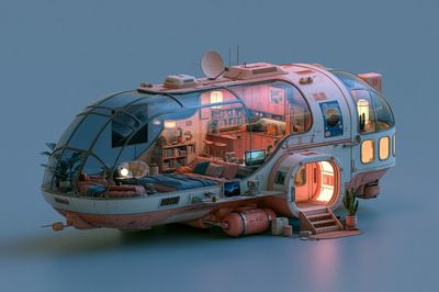 Futuristic Space Pod Illustration Poster. poster