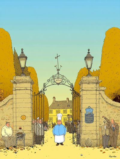 French Village Gate Illustration Poster. poster
