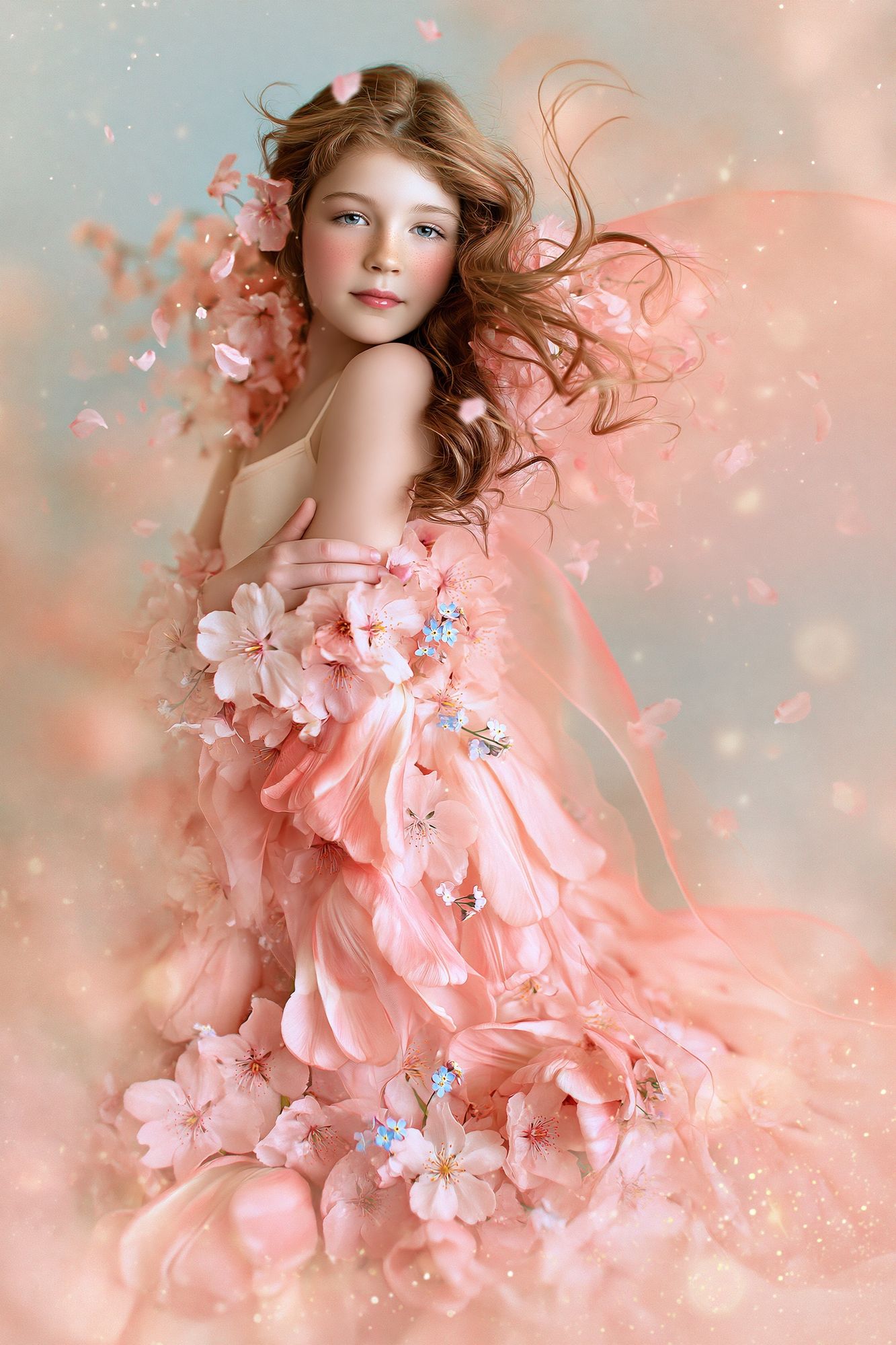 Blush Blossom Girl Illustration Poster. poster — illustration art