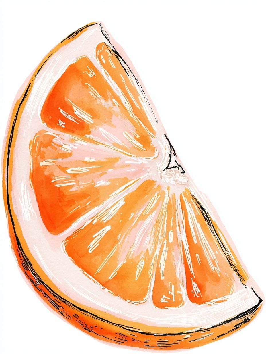 Orange Slice Watercolor Print. poster — illustration art