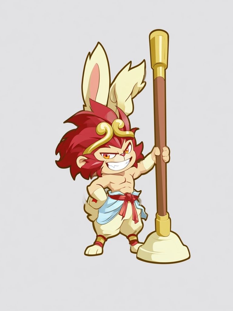 Monkey King Cartoon Illustration Poster. poster — illustration art