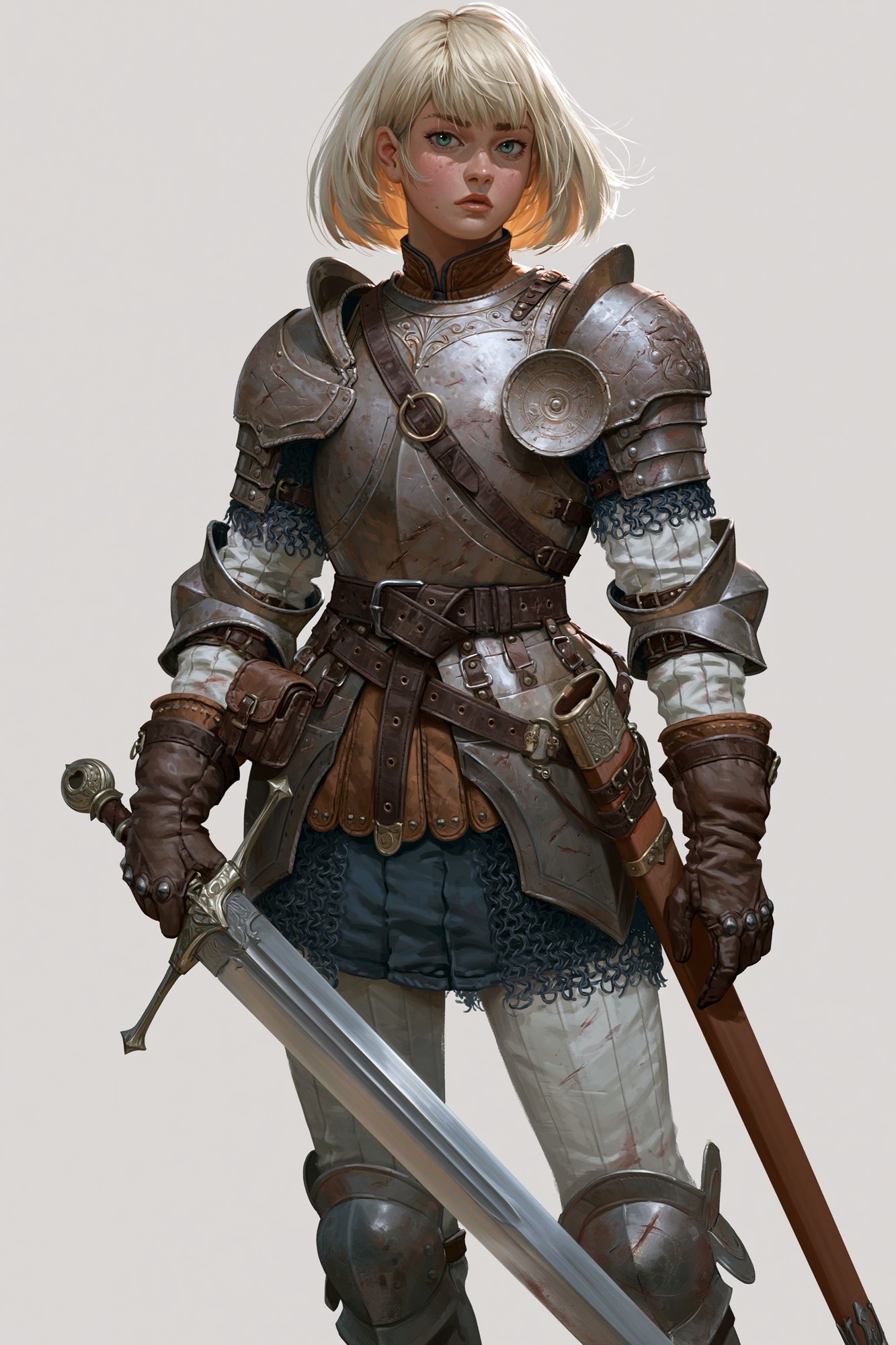 Armored Fantasy Warrior Illustration Poster. poster detail