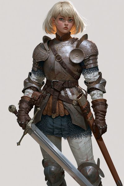 Armored Fantasy Warrior Illustration Poster. poster