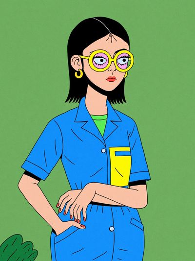 Stylish Woman Illustration Poster.
