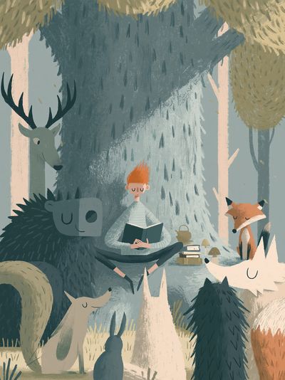 Forest Storytime Illustration Poster. poster
