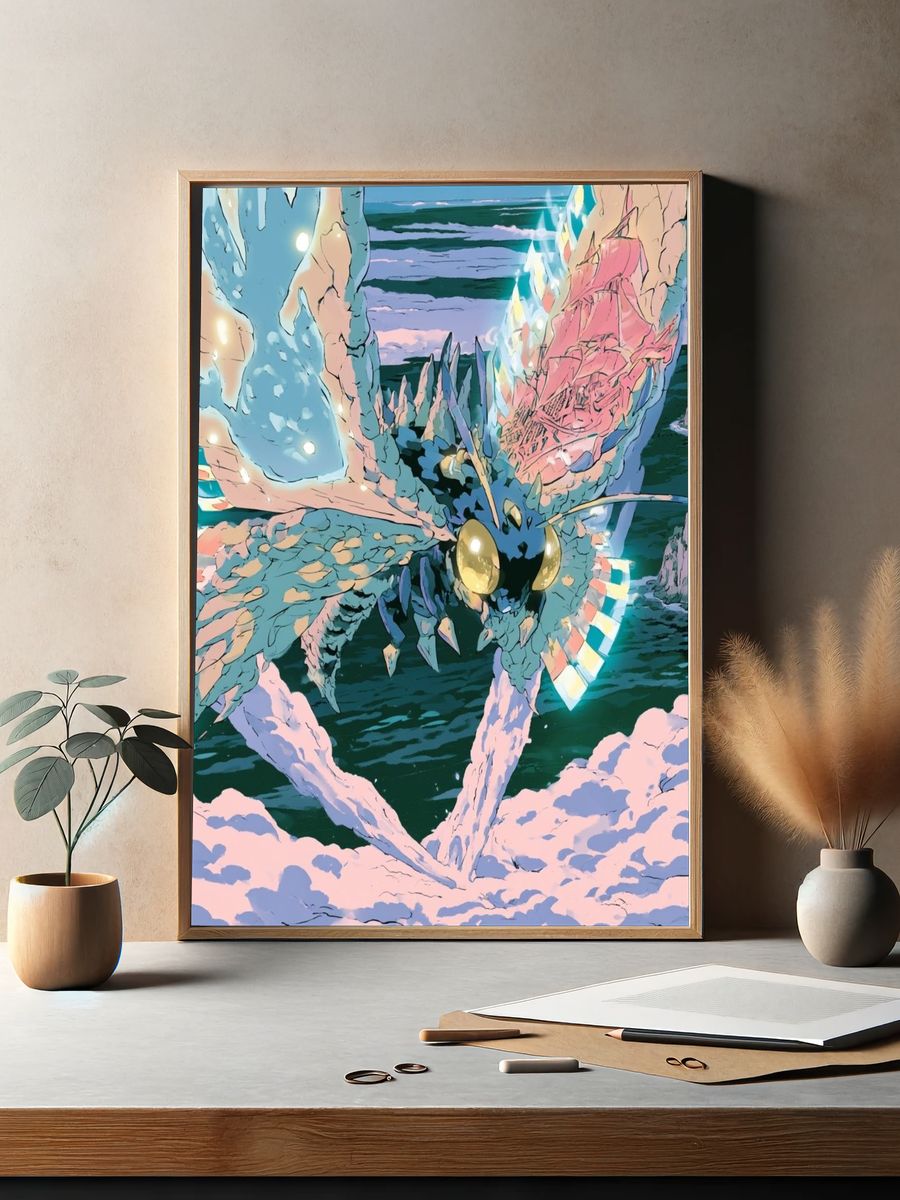 Giant Moth Over Sea Print. — room view 2