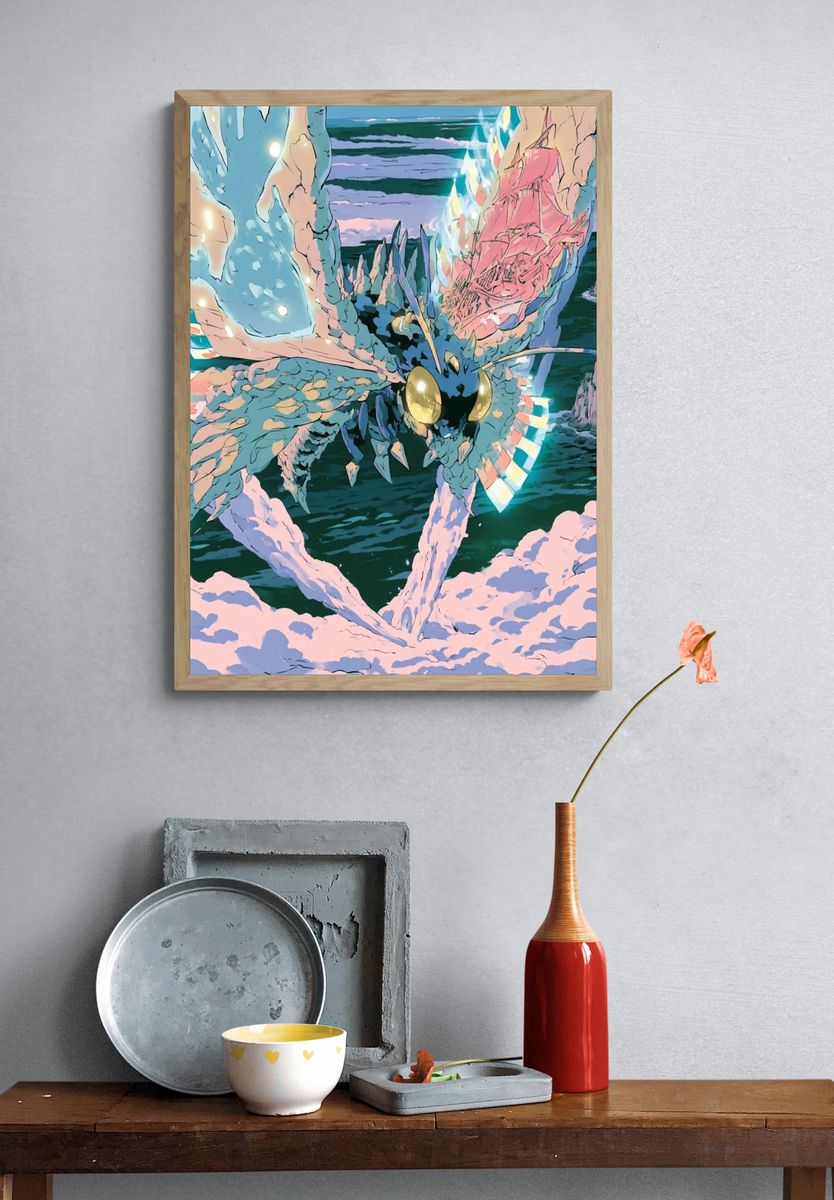 Giant Moth Over Sea Print. — room view 3