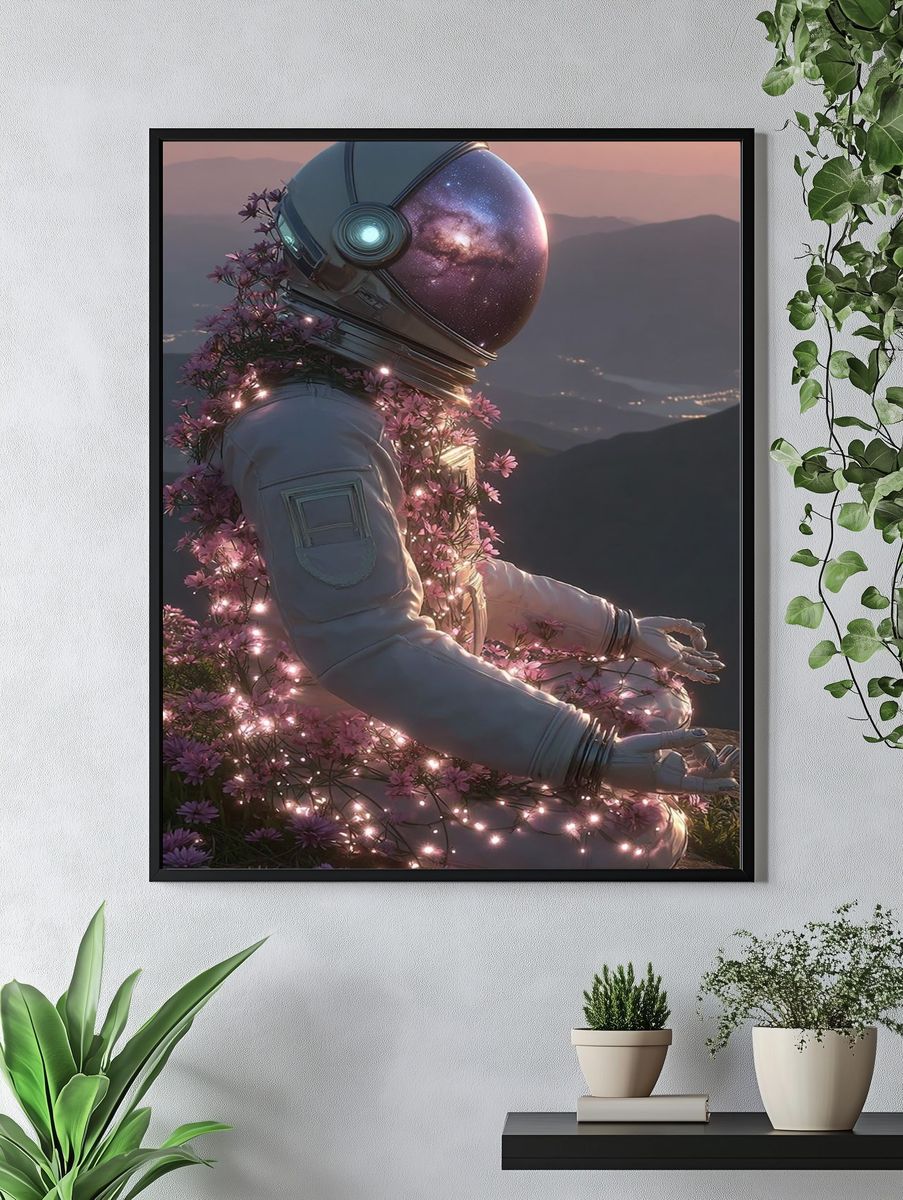 Cosmic Astronaut Meditation Print. — room view 4