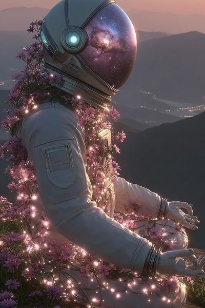 Cosmic Astronaut Meditation Print. poster