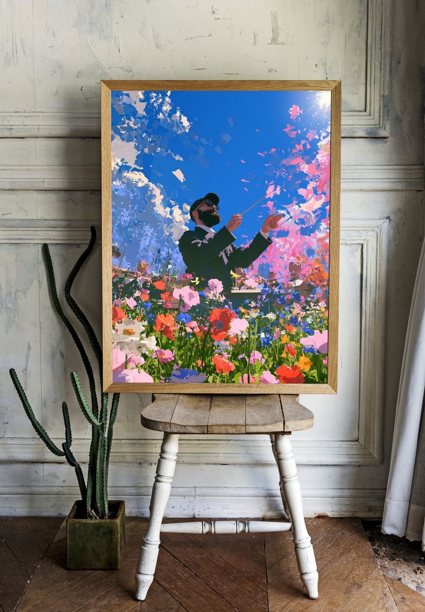 Flower Conductor Illustration Poster. room preview