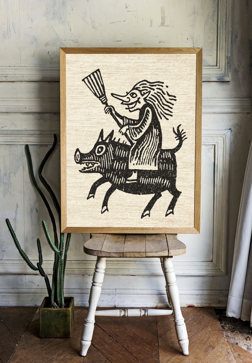 Folk Rider Illustration Print. — room view 1