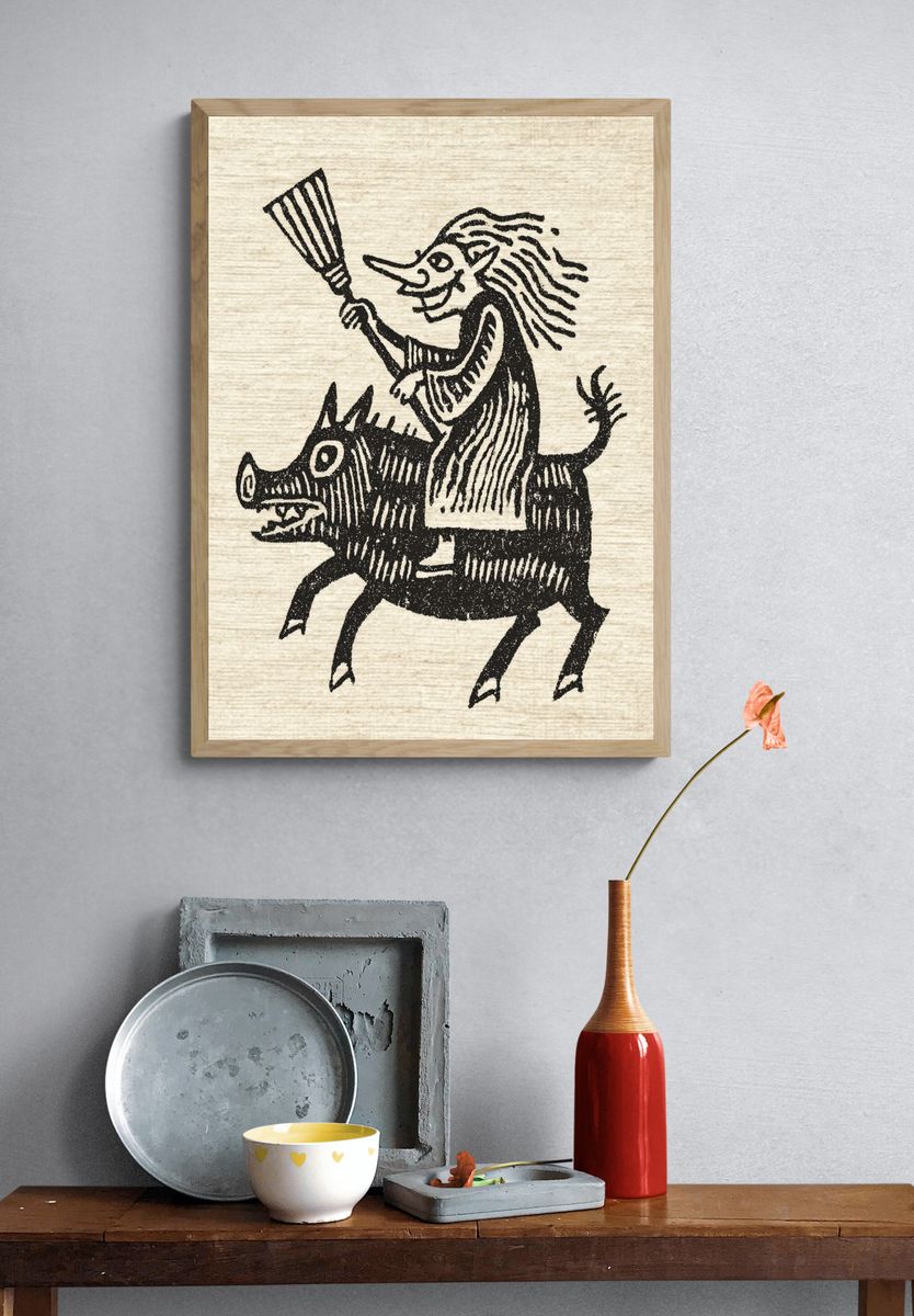 Folk Rider Illustration Print. — room view 3