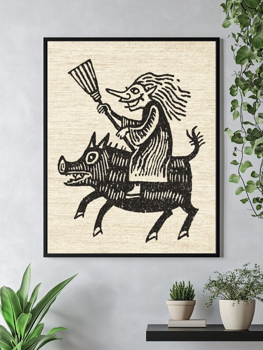 Folk Rider Illustration Print. — room view 4