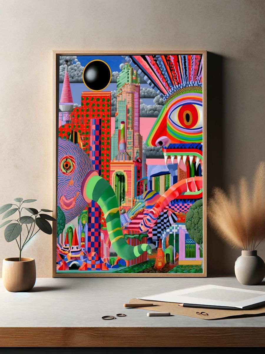 Celestial Sunburst Landscape Poster. — room view 2