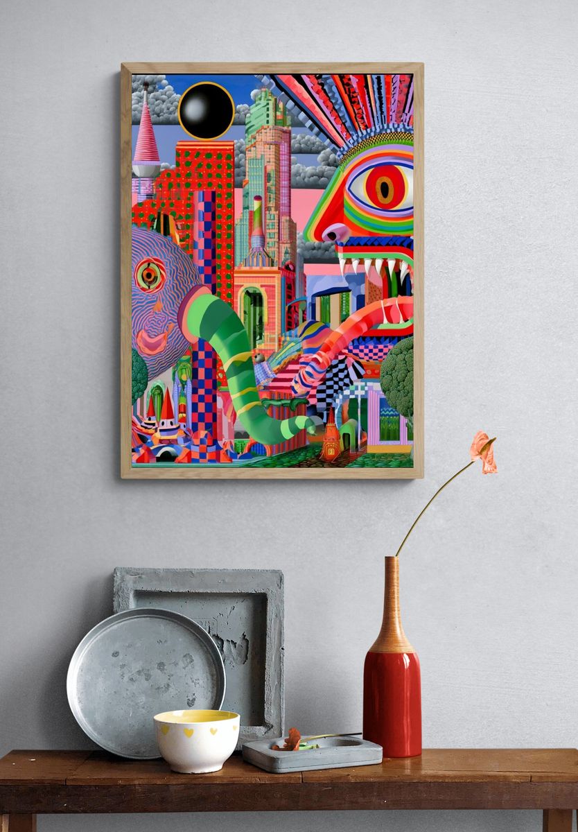 Celestial Sunburst Landscape Poster. — room view 3