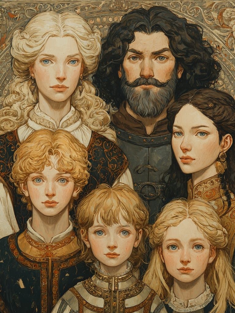 Medieval Family Portrait Print. poster detail