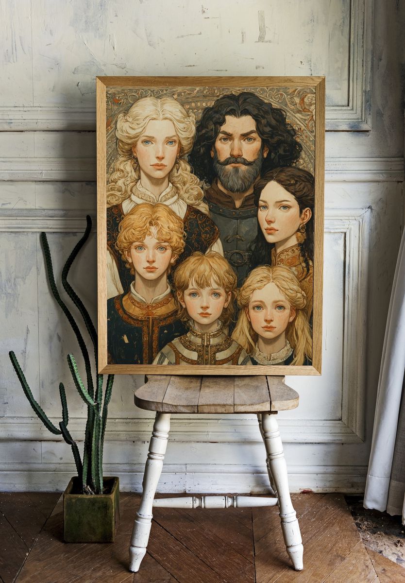 Medieval Family Portrait Print. — room view 1