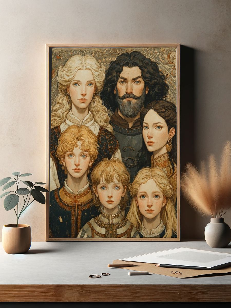 Medieval Family Portrait Print. — room view 2