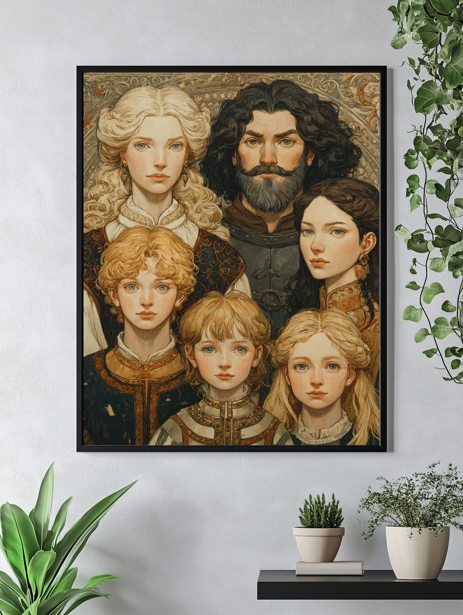 Medieval Family Portrait Print. — room view 4