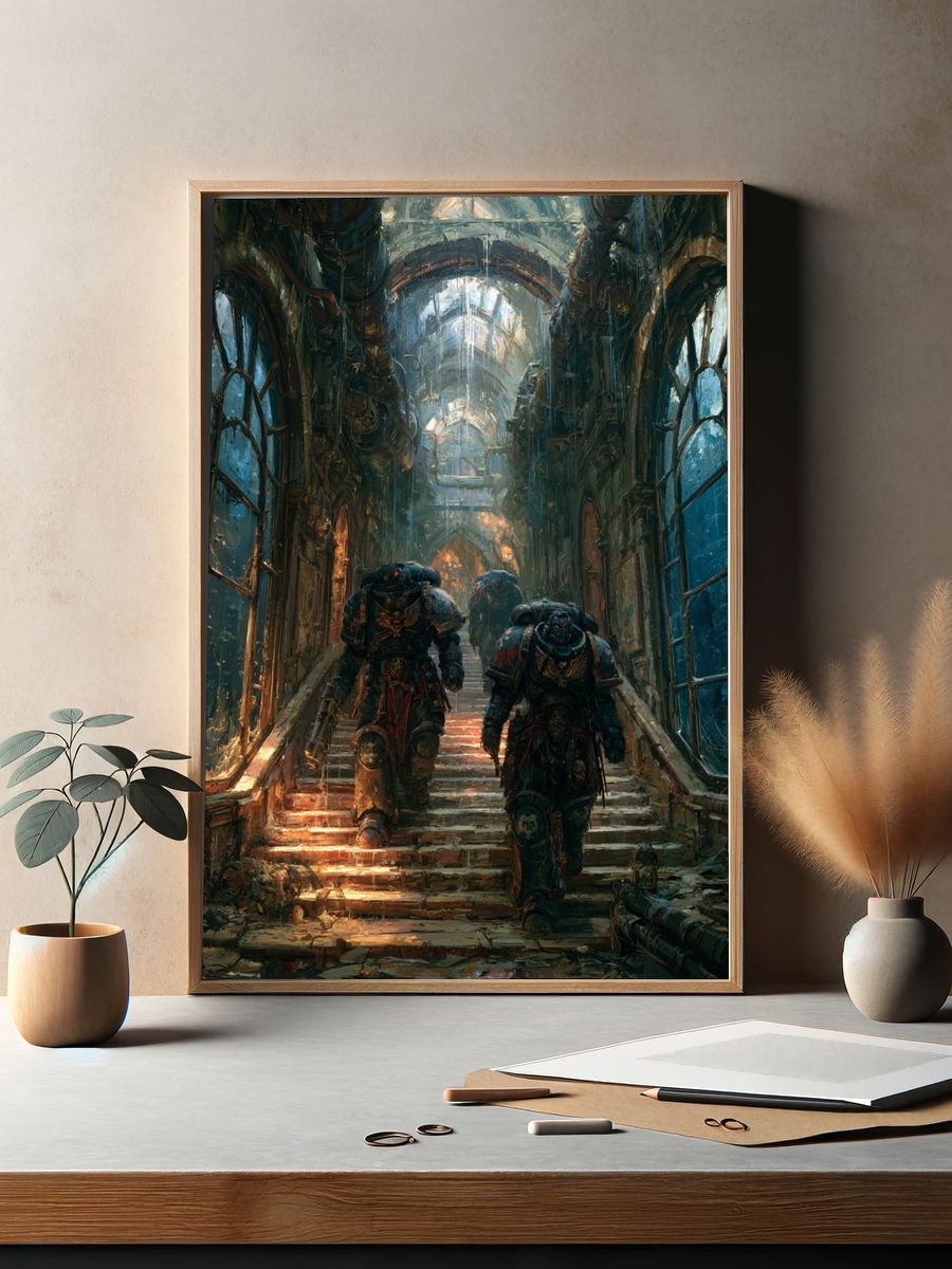 Armored Warriors Cathedral Print. — room view 2