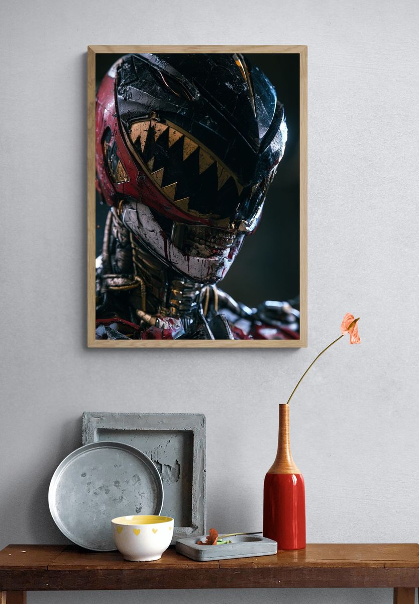 Dark Power Ranger Portrait Poster. — room view 3