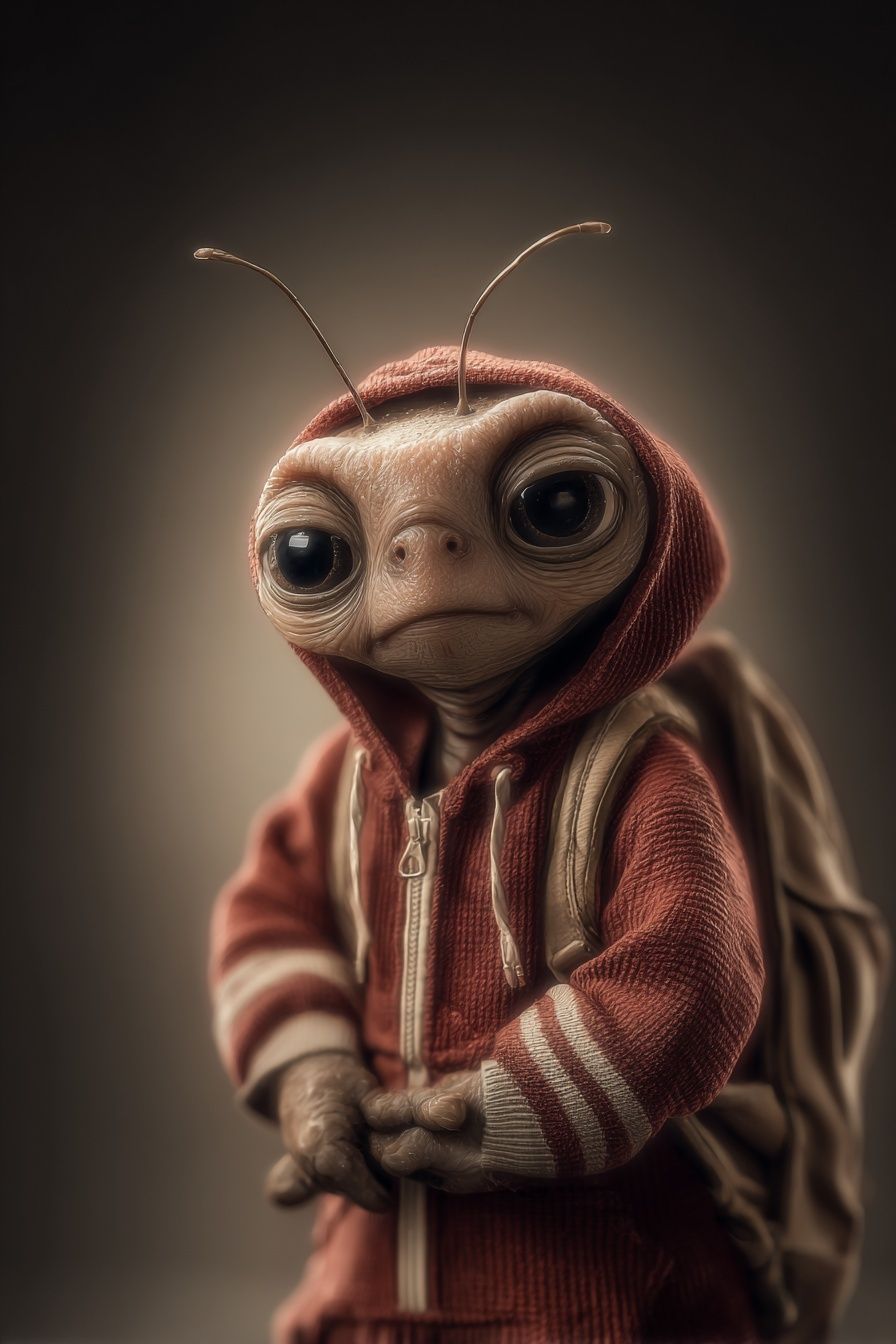 Cute Alien Portrait Illustration Poster. poster — illustration art