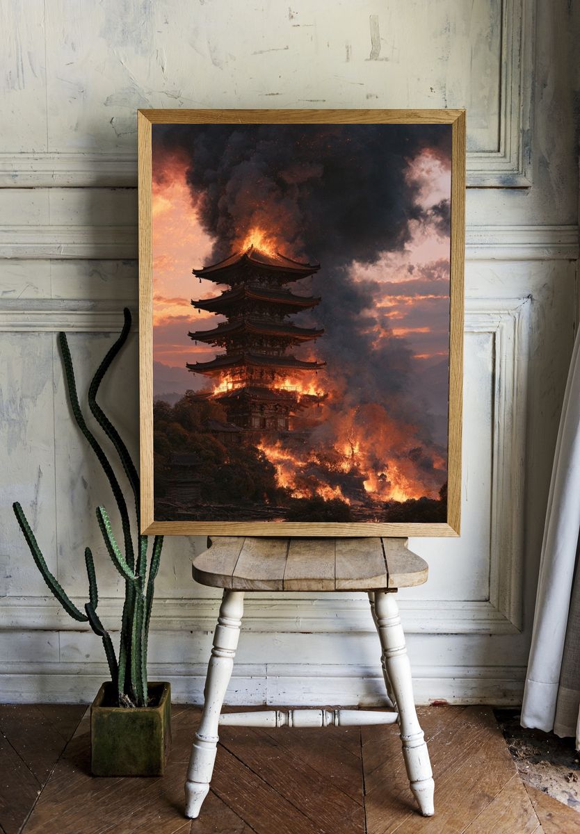 Burning Pagoda — Cinematic Print. room preview