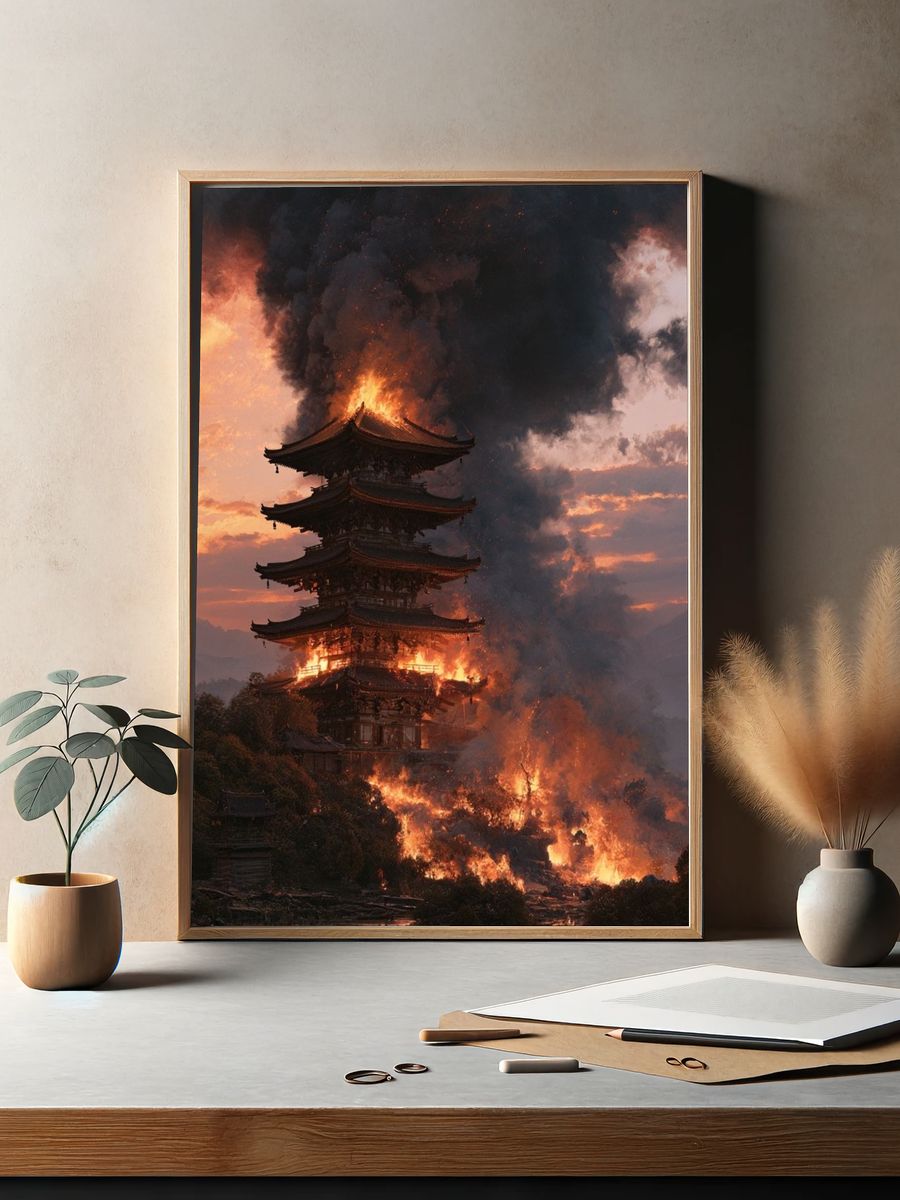 Burning Pagoda — Cinematic Print. — room view 2