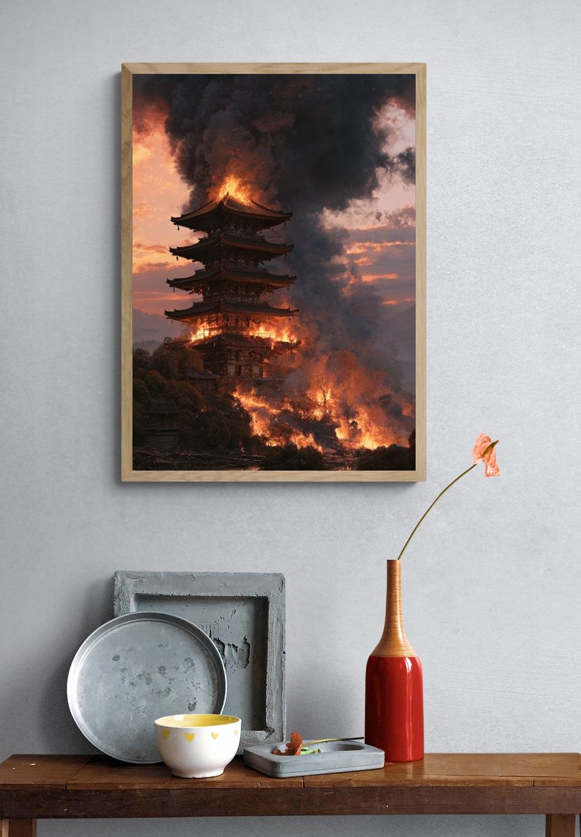 Burning Pagoda — Cinematic Print. — room view 3