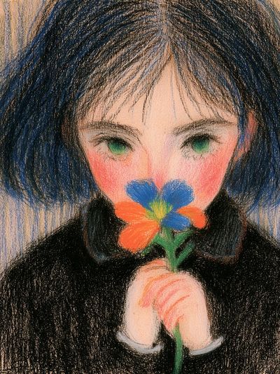 Girl with Flower Fine-Art Print.