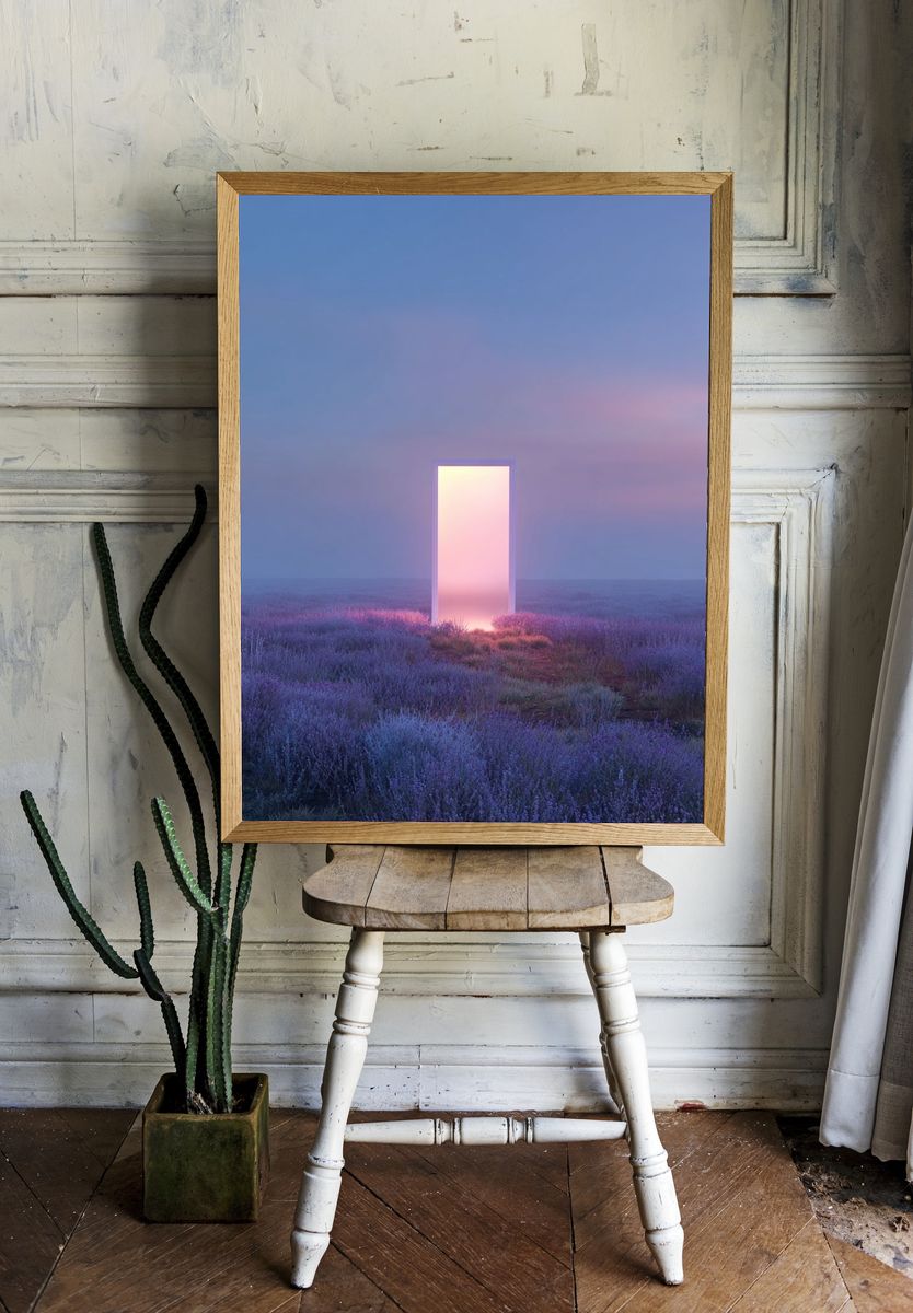 Lavender Portal Surrealism Poster. — room view 1