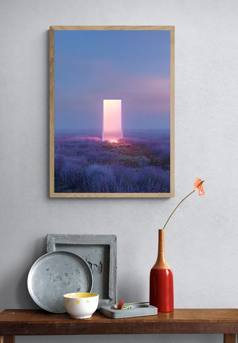 Lavender Portal Surrealism Poster. — room view 3