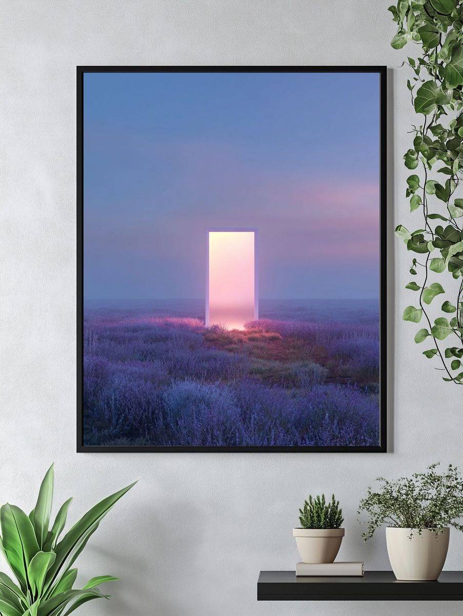 Lavender Portal Surrealism Poster. — room view 4
