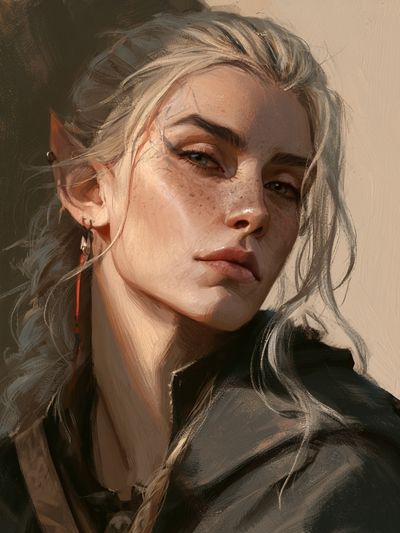 Elven Portrait Digital Art Poster.
