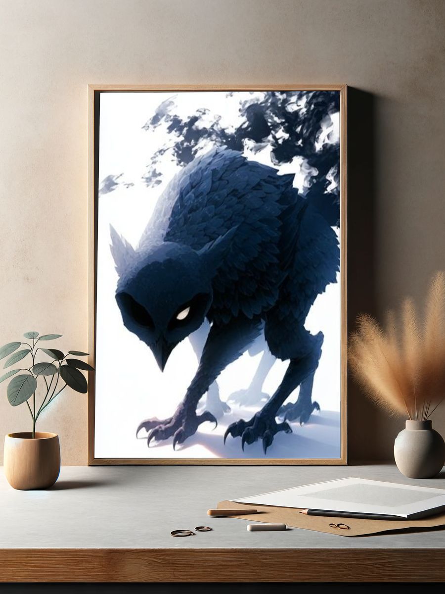 Dark Raven Digital Art Poster. — room view 2