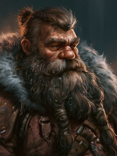 Bearded Warrior Portrait Print.