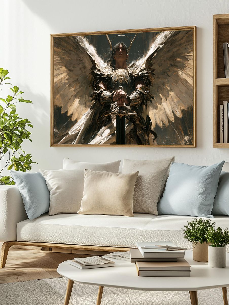 Winged Warrior — Fantasy Print. — room view 2
