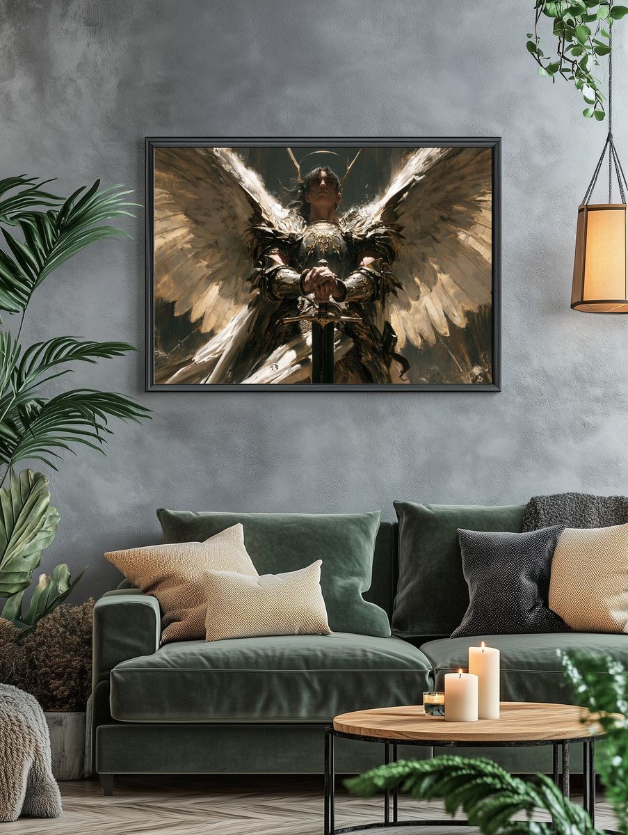 Winged Warrior — Fantasy Print. — room view 4